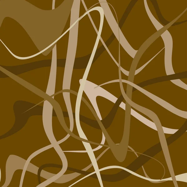 带波浪形丛根系的文摘背景 用于在窗帘 地毯和纺织品上印刷的设计图案 时尚墙纸 棕色质感 — 图库矢量图片