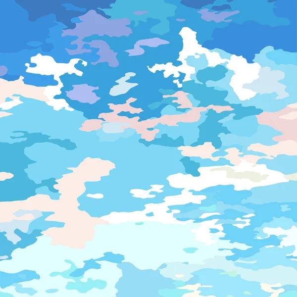 云彩的风景背景蓝粉柔和的早晨日出 卡通的天空和云彩 抽象的矢量日落背景 — 图库矢量图片