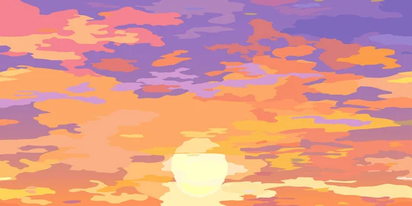 Nubes Paisaje Telón Fondo Naranja Púrpura Suave Amanecer Mañana Cielo — Vector de stock