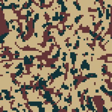 Dijital kamuflaj kusursuz desen dokusu. Soyut askeri kamuflaj, ordu ve avcılık için sonsuz baskı. Vektör arkaplanı.
