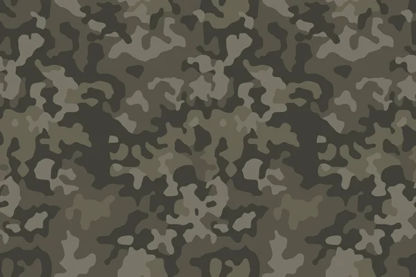 古典的なカーキグリーンカモフラージュプリント シームレスなパターン 抽象的な現代のカモ 軍隊や狩猟のための軍事的背景 ベクターテクスチャ — ストックベクタ