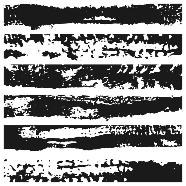 Set Grunge Brush Strokes Paint Edges Ink Borders Black Paintbrush — Stock Vector