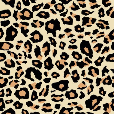 Soyut modern leopar pürüzsüz desen. Hayvanlar modaya uygun arka plan. Parmak izi, kart, kartpostal, kumaş, tekstil için. Modern stilize cilt süsü. Vektör stok illüstrasyonu 