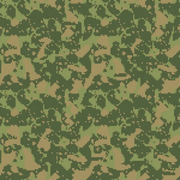 Digital Camo Background Seamless Camouflage Pattern Military Texture Khaki Green — Stock Vector