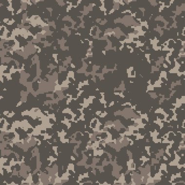 Dijital kamuflaj arka planı. Kusursuz kamuflaj deseni. Askeri dokular. Çöl kahverengisi rengi. Vektör kumaş tekstil baskısı tasarımları.