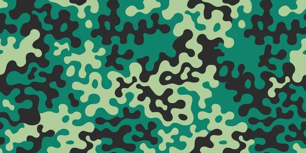 Camouflage Militaire Vert Émeraude Texture Répétée Par Guerre Fond Vectoriel — Image vectorielle