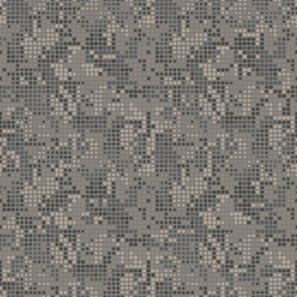 数码灰棕色迷彩 无缝图案为您的设计 军服风格 Pixel Dotty Camo 半色调背景 矢量纹理 — 图库矢量图片