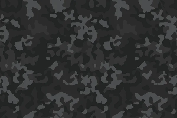 Fondo Militar Negro Soldado Camuflaje Patrón Sin Costuras Textura Camuflaje — Vector de stock