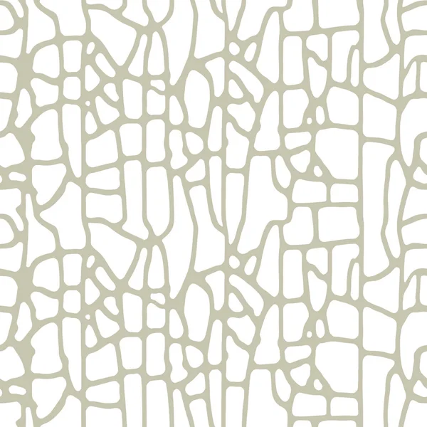 有机马赛克图案 方舟结构 圆形石头 摘要墙纸 质感无缝 浅金色背景上的白斑 用瓷砖印刷矢量说明 — 图库矢量图片