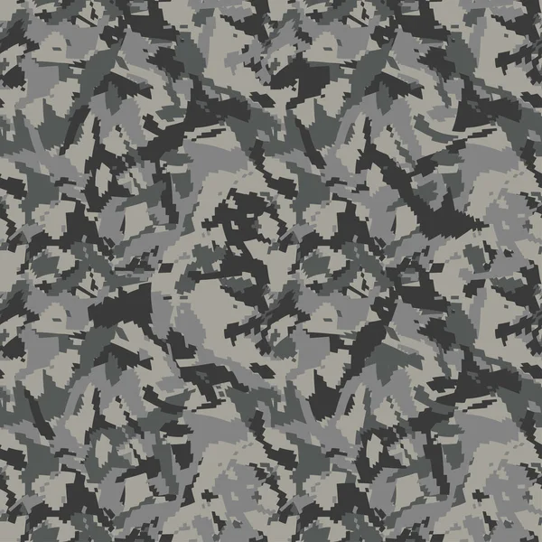 Pixelwelle Tarnhintergrund Nahtloses Digitales Tarnmuster Militärische Textur Graue Farbe Vektor — Stockvektor