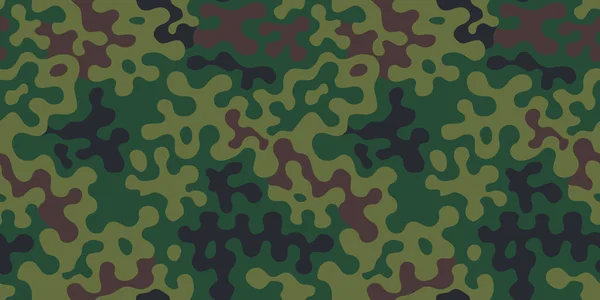 Grön Khaki Sömlös Kamouflage Mönster Armé Bakgrund Militär Camo Kläder — Stock vektor