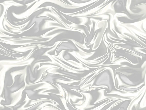 White Seamless Background Wavy Draped Fabric Pleats Smooth Silk Texture — Stock Photo, Image