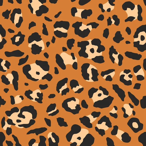 Patrón Leopardo Textura Vectorial Sin Costuras Moda Estampado Animal Manchas — Vector de stock