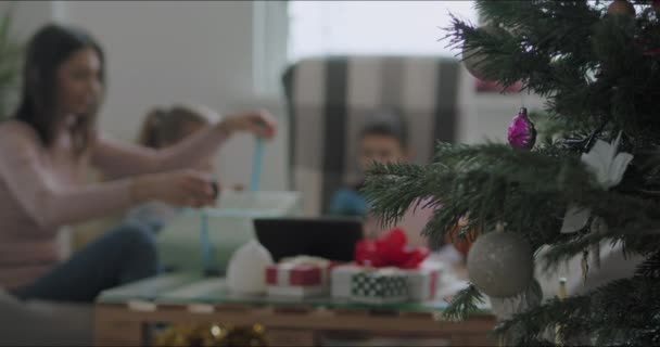 행복 한 가족의 크리스마스 선물 — 비디오