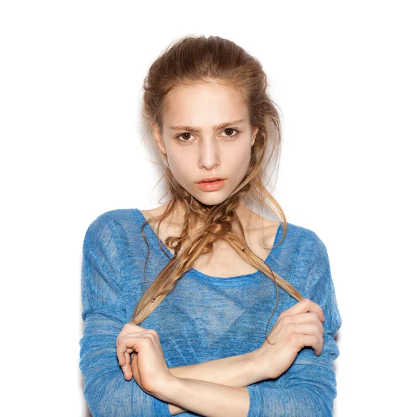 Portrait of teen girl beautiful cheerful enjoying — Φωτογραφία Αρχείου