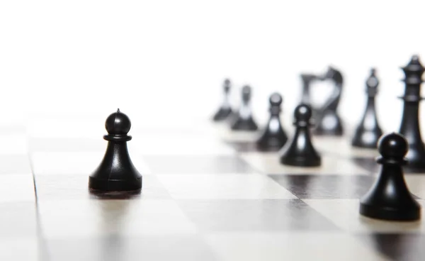 Chess figures - strategy and leadership concept — Stock Photo, Image