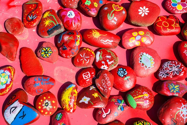 Conjunto de pedras coloridas vermelhas — Fotografia de Stock