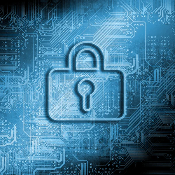 Internet business achtergrond veiligheidsconcept in blauwe kleur — Stockfoto