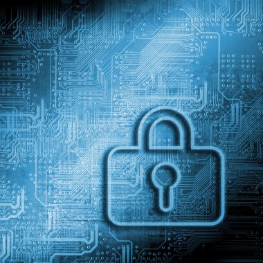 Internet güvenlik iş arka plan kavramı mavi renkte