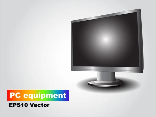 Vetor monitor isolado com sombra —  Vetores de Stock