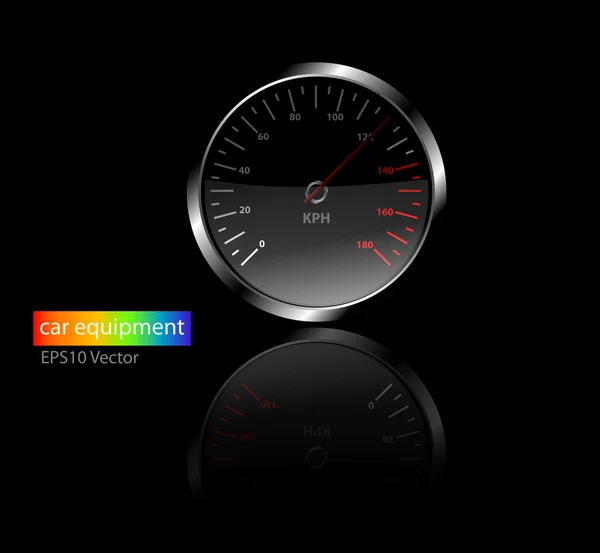 Snelheidsmeter vector met reflectie — Stockvector