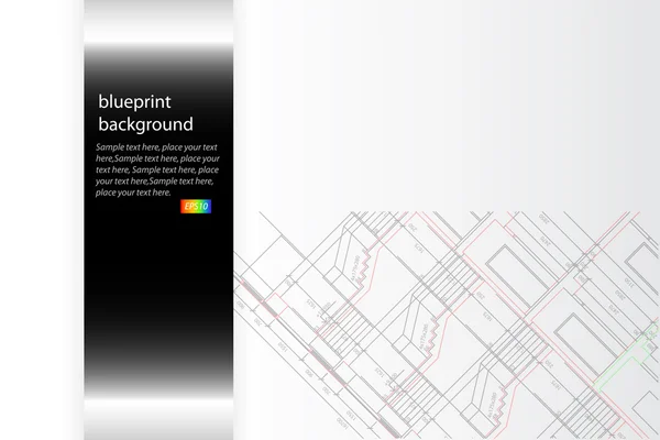 Blueprint fond avec espace pour le texte — Image vectorielle