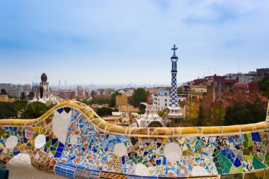 Park Guell mimar Gaudi Barcelona, İspanya.