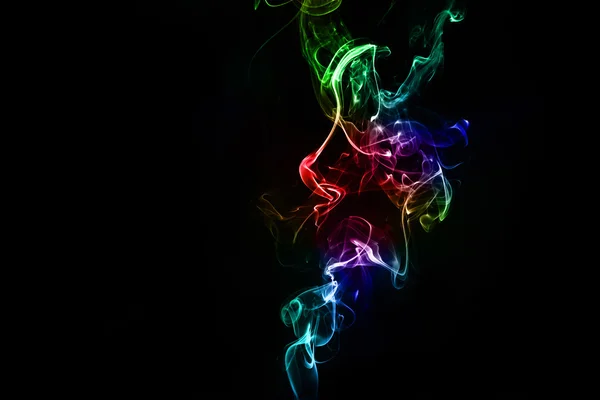 Abstract colorful smoke on the black background — Stock Photo, Image