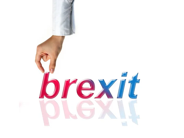 Brexit concept avec la main et le mot — Photo