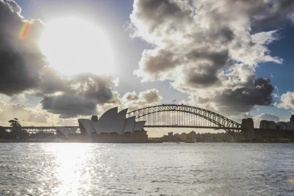 Port w Sydney opera house i most — Zdjęcie stockowe