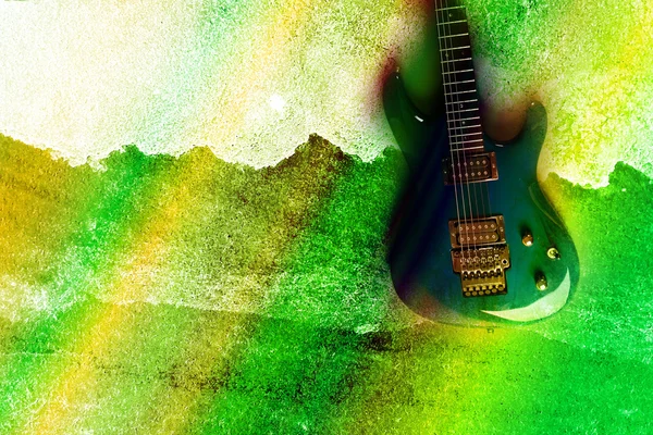 Astratto acquerello colore chitarra sfondo — Foto Stock