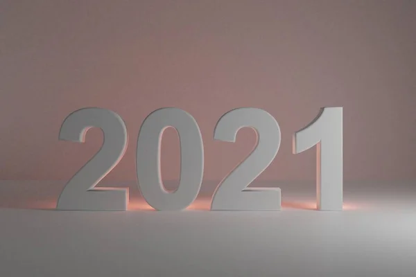 2021年の新年 バナー 3Dレンダリングデザイン — ストック写真