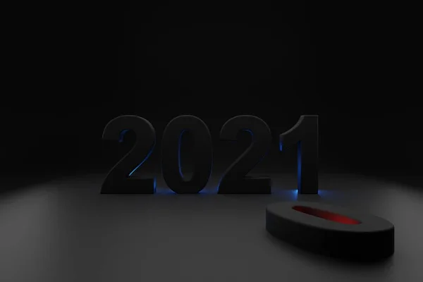 Καλή Χρονιά 2021 Banner Αριθμών Τρισδιάστατο Σχέδιο Απόδοσης — Φωτογραφία Αρχείου