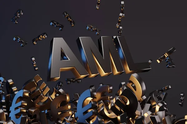 Riciclaggio Denaro Concetto Immagine Business Acronimo Aml Riciclaggio Denaro Rendering — Foto Stock