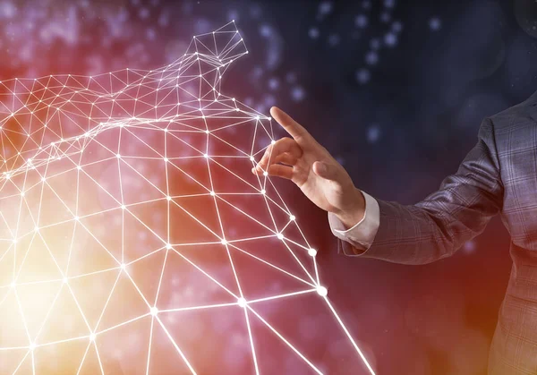 ビッグデータ分析ネットワークメッシュと人工知能 3Dレンダリングビジネスコンセプトと未来的な概念 — ストック写真