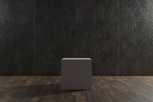 Empty Cube Square Box Podium Room Background Concept Scene Stage — Stock Photo, Image