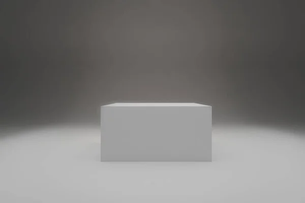 Пустой Куб Квадратный Бокс Подиум Студийным Фоном Концепция Сцены Витрина — стоковое фото