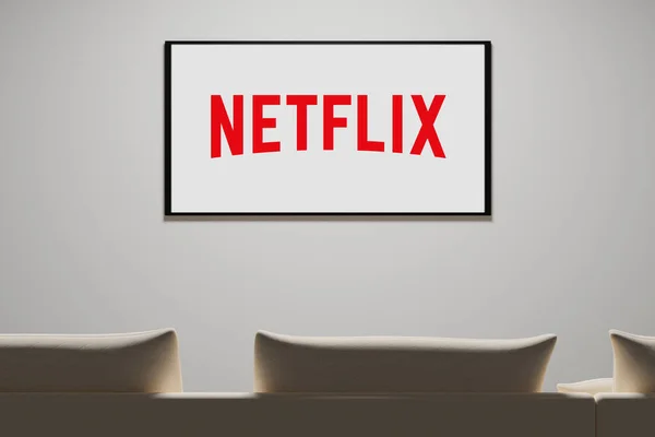 Londyn Wielka Brytania Grudnia 2020 Telewizja Logo Netflix Tle Netflix — Zdjęcie stockowe