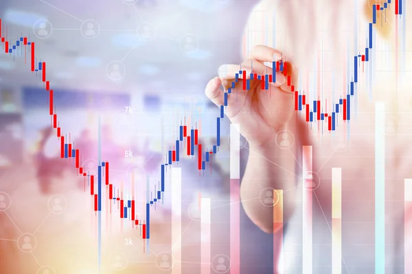 Commodity Forex Trading Technisches Analysekonzept Mit Kerzenschein — Stockfoto