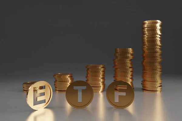 Etf Exchange Traded Fund Handelsmarkt Ico Ipo Financial Technology Business — Stockfoto