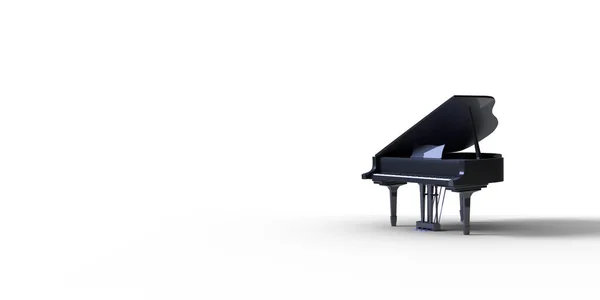 Grand Piano Het Podium Witte Achtergrond — Stockfoto