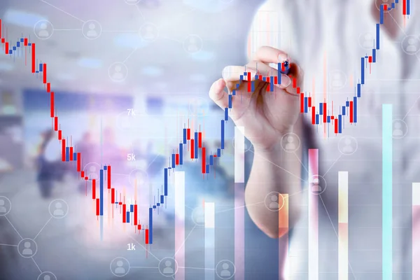 Commodity Forex Trading Technical Analysis Concept Candlestick Chart — Stock Photo, Image