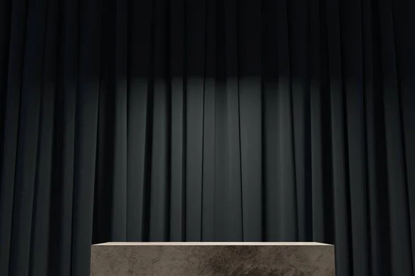 Пустой Куб Квадратный Бокс Подиум Студийным Фоном Концепция Сцены Витрина — стоковое фото