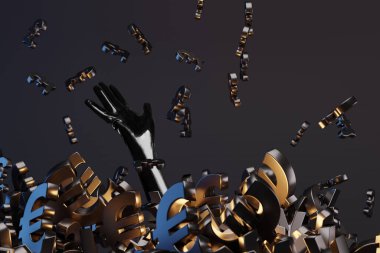 Emtia ticareti konsepti. Ayrıca piyango, veya tasarruf konsepti, 3D yorumlama