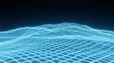 Ağ ağı ağı ve yapay zeka ile büyük veri analizi fütüristik kavramı, 3 boyutlu iş yapma kavramı