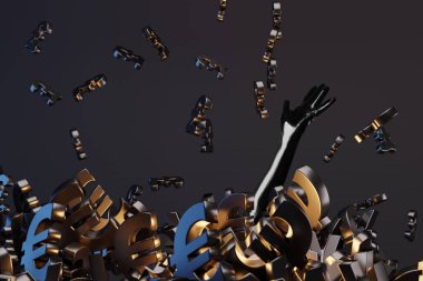 Emtia ticareti konsepti. Ayrıca piyango, veya tasarruf konsepti, 3D yorumlama