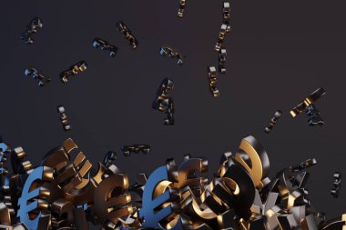 Emtia ticareti konsepti. Ayrıca piyango, veya tasarruf konsepti, 3D yorumlama