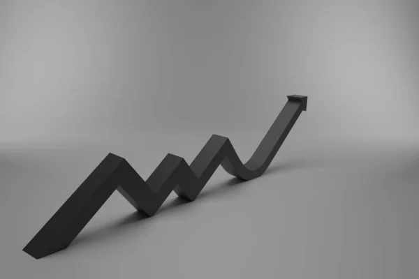 Növekedési Diagram Nyíl Stúdió Háttér Koncepció Üzleti Vezetés Sikeréhez Stratégiai — Stock Fotó