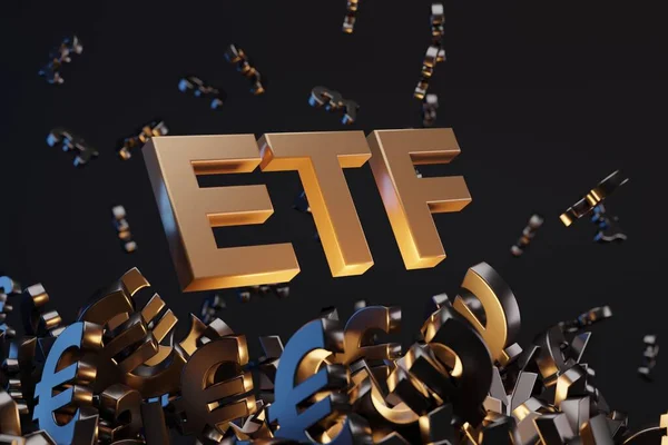 Etf Exchange Traded Fund Trade Market Ico Ipo Financial Technology — Stock Photo, Image