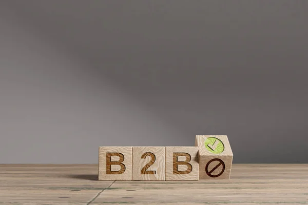 Wood Cubes Acronym B2B Business Business Beautiful Wooden Table Studio — 图库照片